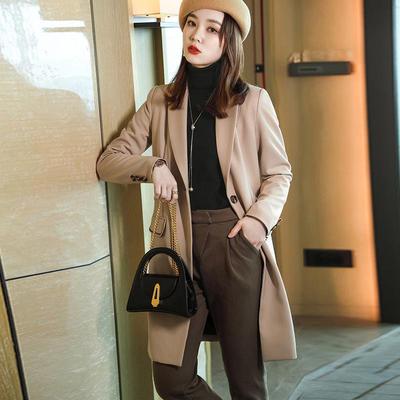 秋新款韩冬版长袖职业西正8639装女士外风衣大衣工套作服服厂家