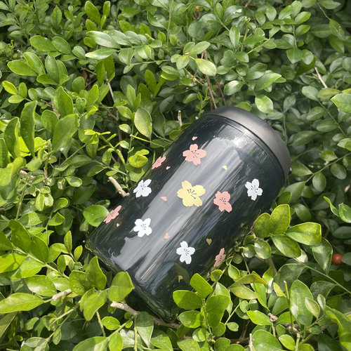WEMUG JAZZ 350ml樱花杯双层咖啡杯防烫吸管杯揭盖防漏杯插画杯