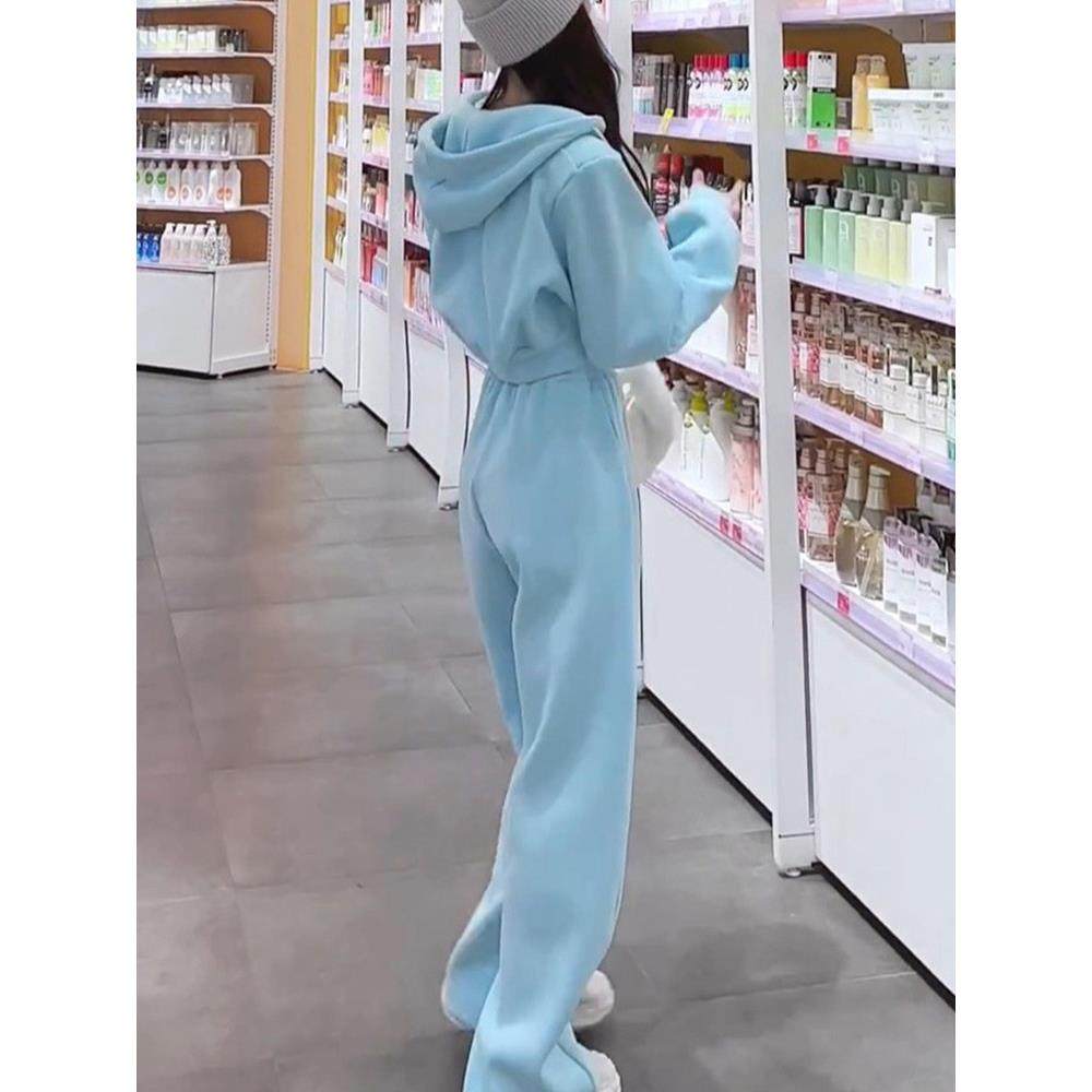 欧洲站运动套装女2025年春秋新款宽松小个子减龄卫衣休闲两件套潮