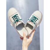 香港正品 2025真皮无后跟小白半拖鞋 百搭网红一脚蹬懒人包头女