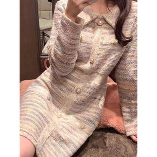 欧洲站秋季2024新款女装设计感小众轻奢高级感针织内搭打底连衣裙