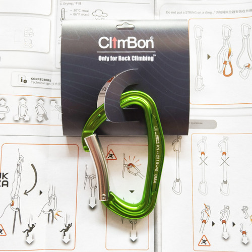 UIAA认证ClimBon超轻快挂锁攀岩登山直门弯门散锁CE认证管门 - 封面