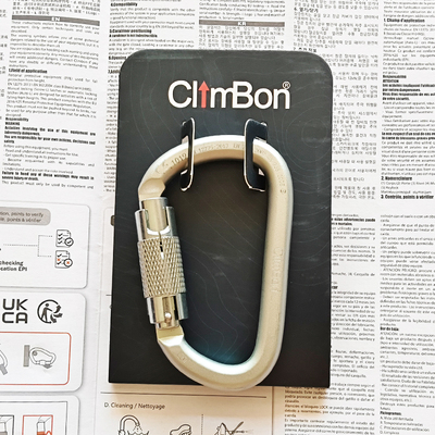 CE认证ClimBon钢锁50KN攀岩登山高强度D型主锁高空作业自动锁