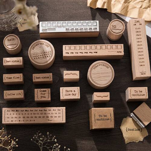 1 Pc/Design Record The Life Series Rubber Seal Cute Wood Sta
