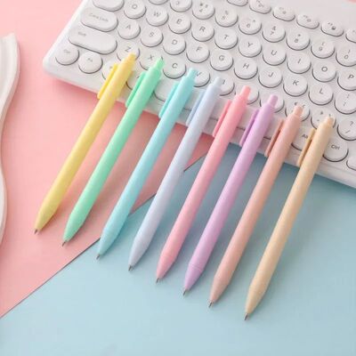 Set of 5 Cute Ballpoint Pens, and School Office Stationery,