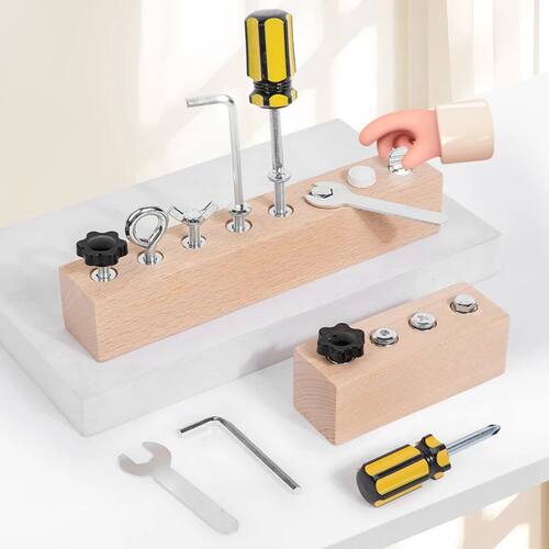 Children Montessori Educational Wooden Toys Screws and Nuts