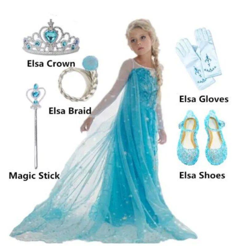Elsa Dress for Girls 3-10 Yrs Birthday Role Anna/Elsa Prince