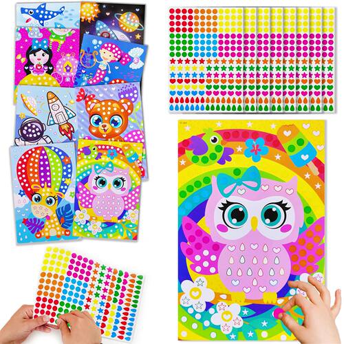 Children Dot Coloring Book DIY Color Dot Cartoon Animal Draw