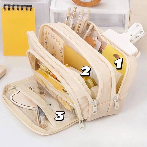 Pencil Case Large Capacity Pencil Pouch Handheld Pen Bag Cos