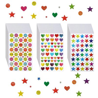 400-1660Pcs Glitter Star Stickers Smile Heart Self-Adhesive