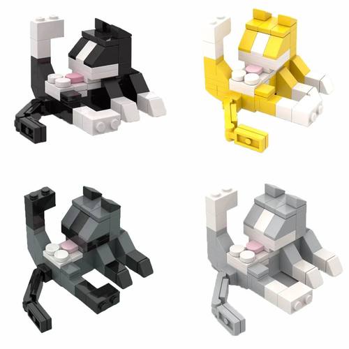 MOC City Cat Animal Series Building Blocks Kids Educational