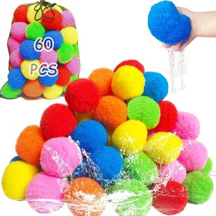 12/30/60Pcs Water Soaker Balls Reusable Sponge Water Balloon