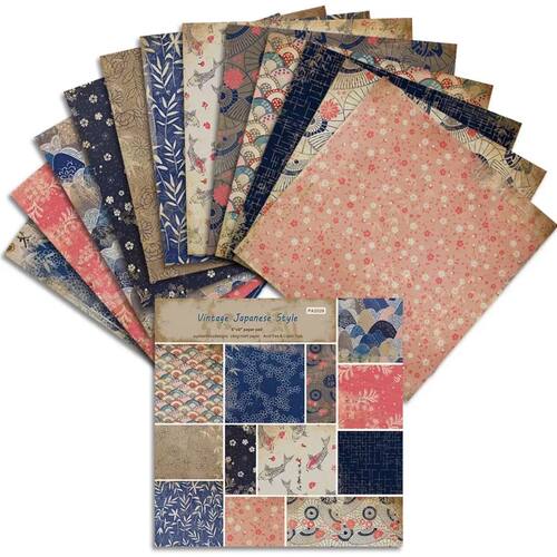 24 Sheets Vintage Style Craft Paper Pads Cutting Dies Art Ba