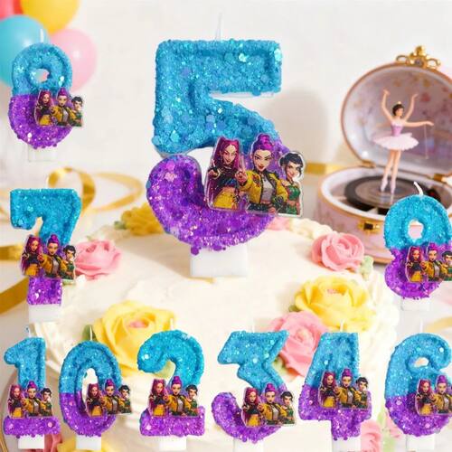 New 0-9 Number Birthday Candles Original Two Color Gradual C