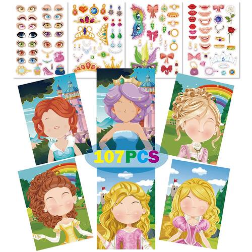 Make a Face DIY Animal Princess Dinosaur Jigsaw Stickers Kid