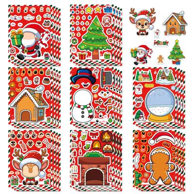 8/16PCS Christmas Puzzle Stickers DIY Stickers Gift Stickers