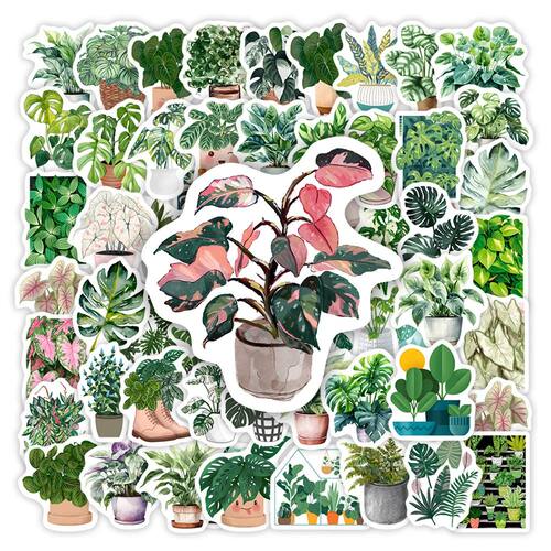 Cute Green Plant Stickers Leaf Pattern DIY Kids Toys Gift De