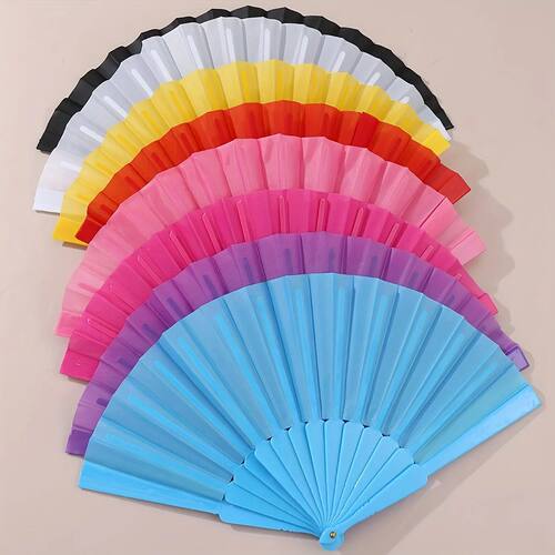 Perfect Solid Color Folding Fan - Elegant Design, Portable &