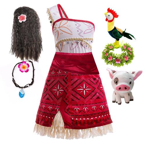 Girls New Movie Moana 2 Dress Halloween Party Adventure Cost
