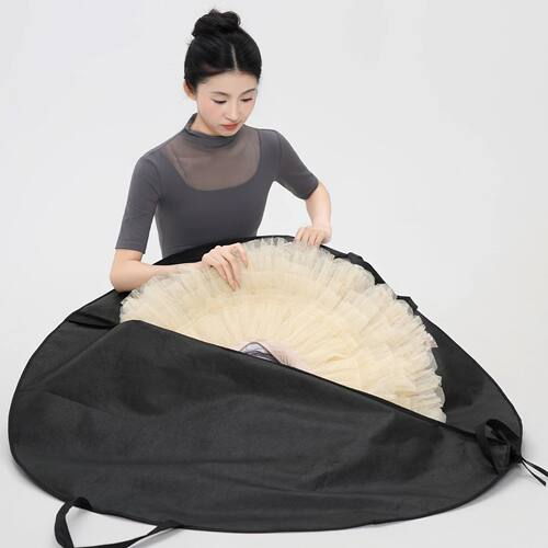 Zipper Black Storage Bag for Ballet Tutu Non-woven Waterproo