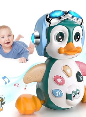 Baby Crawling Toys Musical Penguin Infant Moving Walking Dan