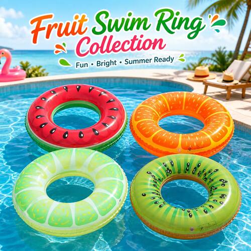1PC Fruit Pool Float, Watermelon Swim Tube Ring, Inflatable