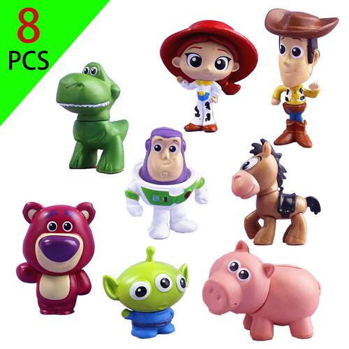 8Pcs Toy Story 4 Characters Woody Buzz Lightyear Q version A