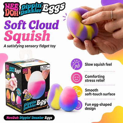 NeeDoh Dippin Dazzler Eggs 3Pcs Easter Squishy Stress Relief