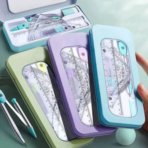 7-Piece Compass and Ruler Set Student Ruler Set Cute Rriangl