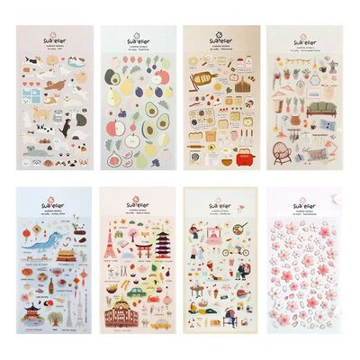 1 Pc Suatelier Series Cute Cartoon Decorative Stickers Trans