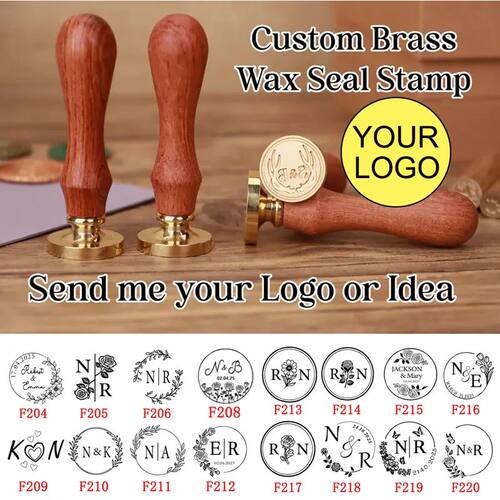 Wax Seal Stamp and Wooden Handle set, For Wedding Invitation
