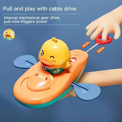 1/2pcs Wind-up Duck Pull String Bath Toys, Baby Kids Water F