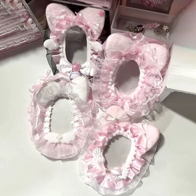 Pink Photocard Sleeve K-Pop Lace Kawaii Handmade Folder Phot