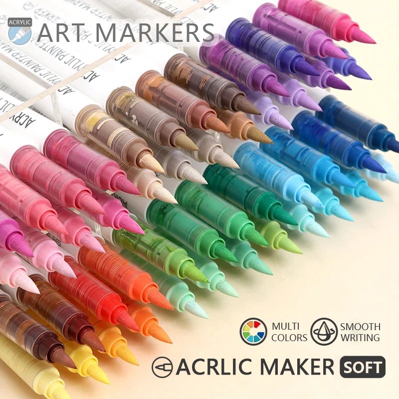 9 Colors/Box Multicolor Acrylic Marker Pen Set Automatic Ink图片