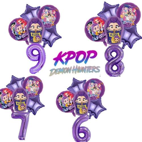 hot  Anime K-pop Number 1-9 Foil Balloon Set, Full Cast Them