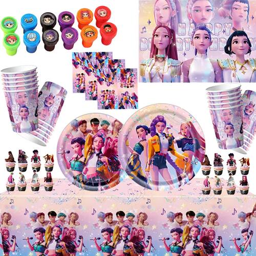 Cartoon Anime K-POP Theme Birthday Party Decoration Tablewar
