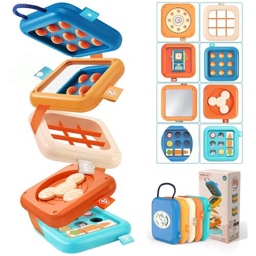 Montessori Toys Busy Board Baby Activity Cube Sensory Toys F