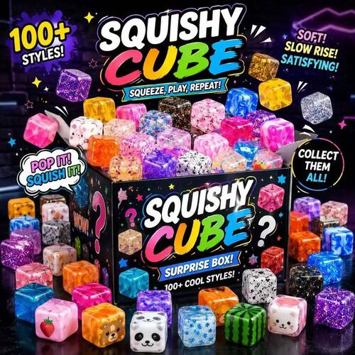 Mystery Blind Box Squishy Toy 1pc, Soft Rubber Stress Relief
