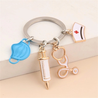 Handmade Souvenir Doctor Tool Keychain DIY Jewelry Stethosco