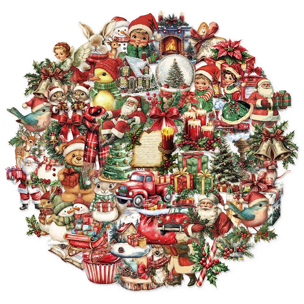 50PCS Retro Christmas Party Decoration Christmas Gift Sticke