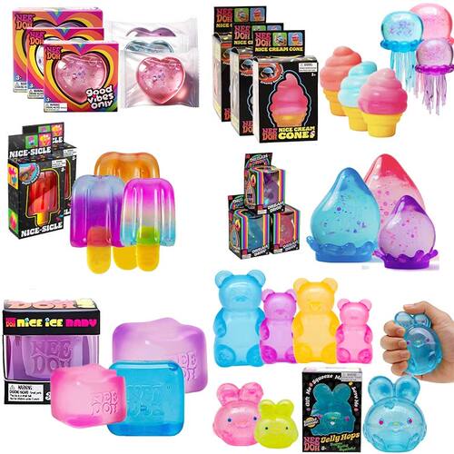 Needoh Sensory Jellyfish Gummy Bear Toy Soft Nice Cube Anti-