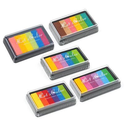 6 colors Large oblong gradient rainbow printed graffiti comb