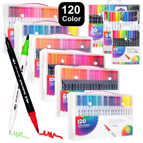 12/60/120 Colors Double Head Markers Tip Art Supplies Drawin