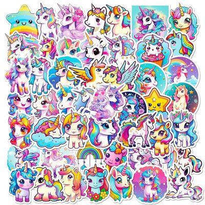 10/30/50PCS Unicorn Flight PVC Sticker Aesthetic Decoration