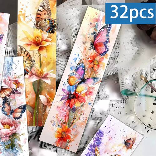 32pcs, Watercolor bookmarks, back-to-school season, Christma