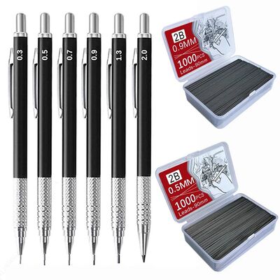 Metal Mechanical Pencil Large capacity Lead Refills Set 0.3,