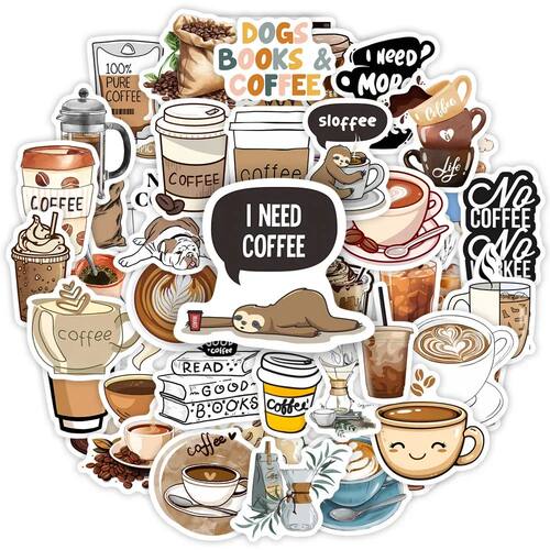 Watercolor Coffee Stickers DIY Kids Toy Gift  for Phones Lap