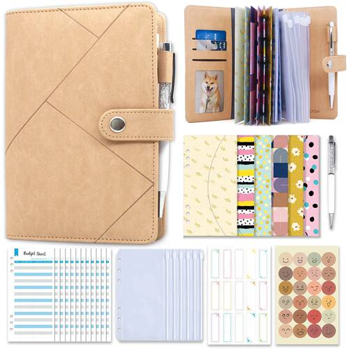 Budget Binder with Zipper Envelopes, Cash Envelopes with Bud