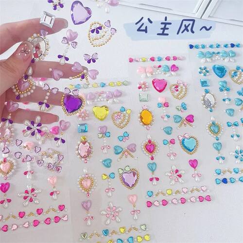 5 Pack Fairy Stick Stickers, Kids Girl Heart Princess Style