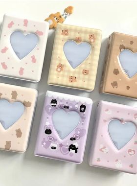 Cute Bear Photo Album 3 Inch Love Heart Hollow Picture Stora